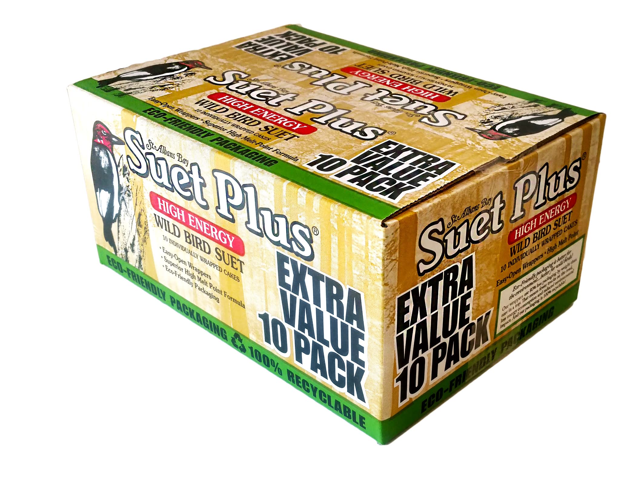 Suet Plus Extra Value Pack Wild Bird Suet - 20 Suet Cakes (2 Boxes of 10 Cakes)