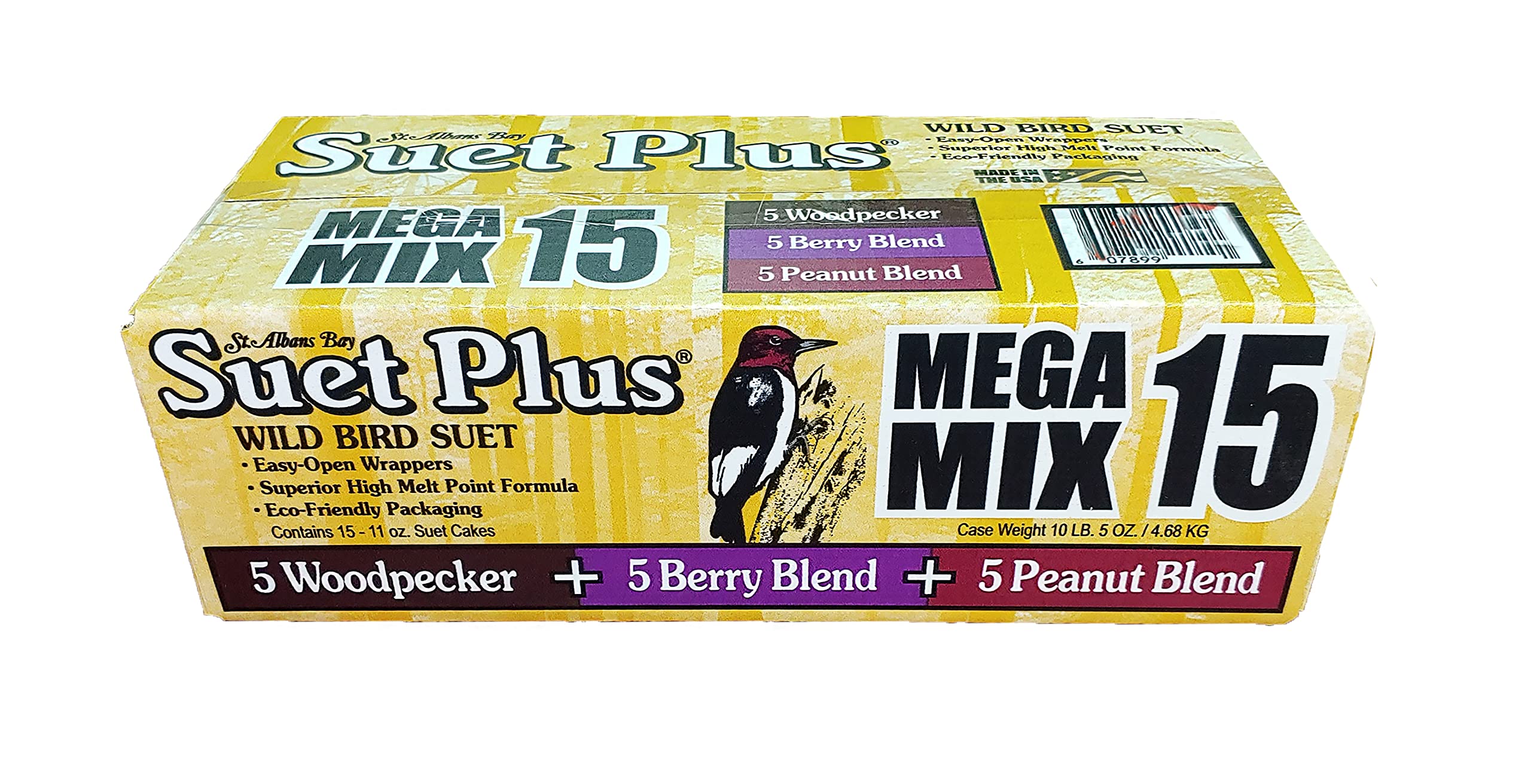 ST. ALBANS BAY SUET PLUS Suet Cake 15 Pack | 11 oz. Suet Cakes for Wild Birds|