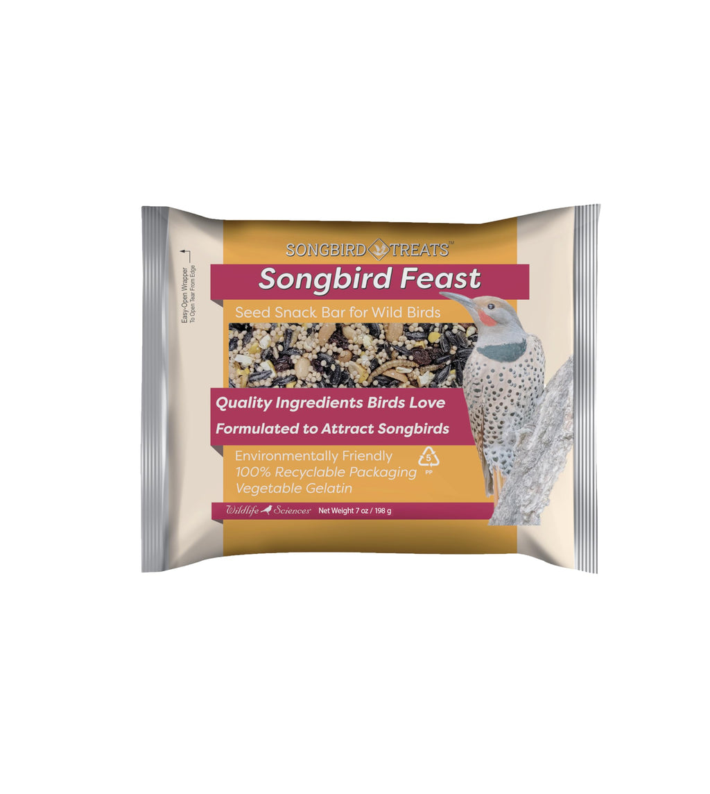 Wildlife Sciences Songbird Treats Seed Bars | 12 Pack of 8 oz Bird Seed Cakes for Wild Birds