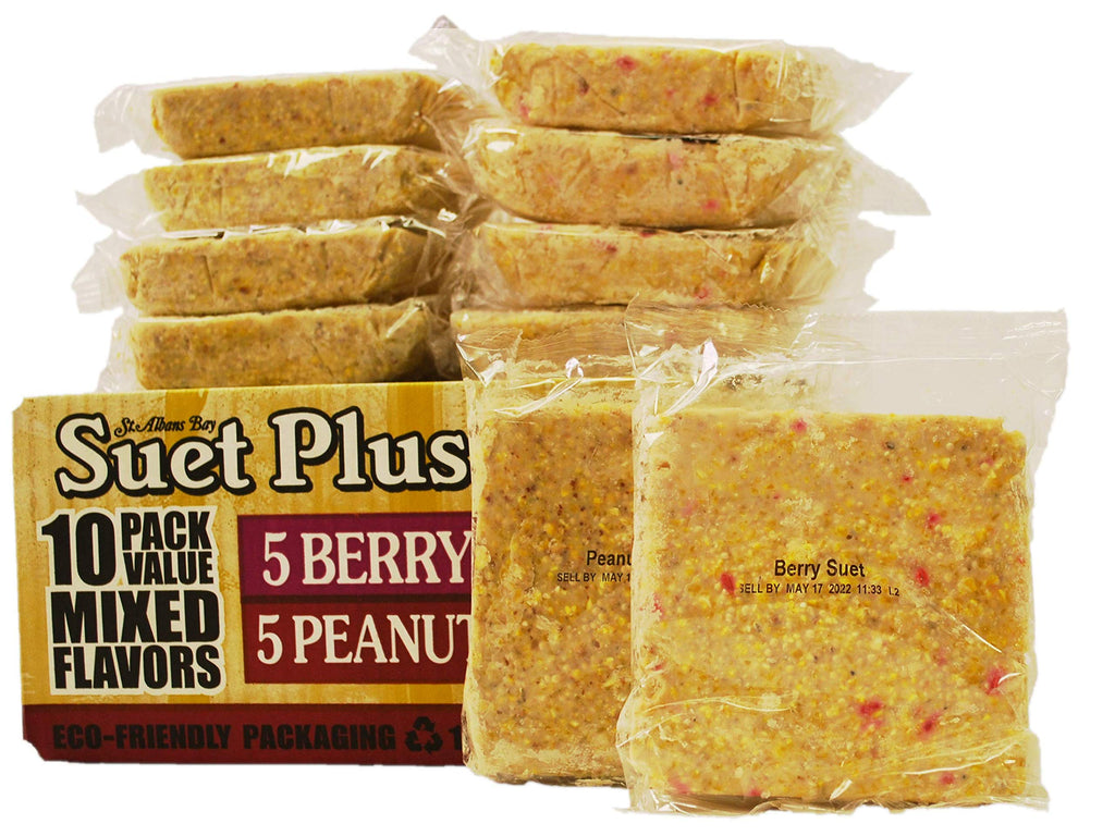 ST. ALBANS BAY SUET PLUS Suet Cake 15 Pack | 11 oz. Suet Cakes for Wild Birds|