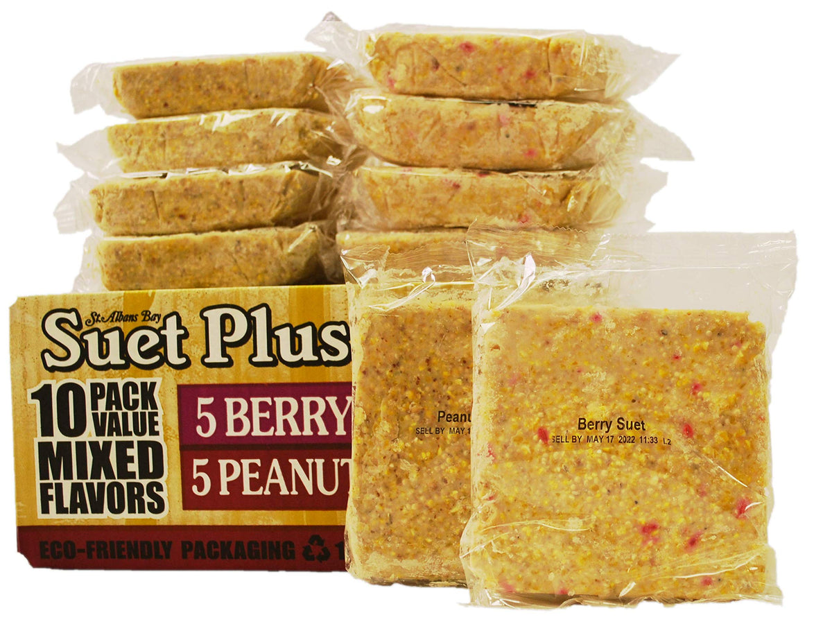 ST. ALBANS BAY SUET PLUS Suet Cake 15 Pack | 11 oz. Suet Cakes for Wild Birds|