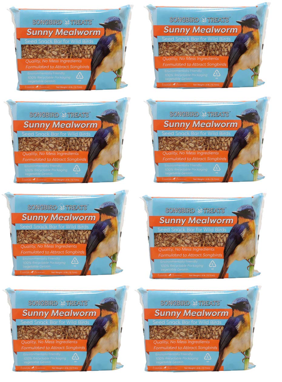 Songbird Treats Seed Bars | 8 Pack of 1.75-2 lb Bird Seed Cakes for Wild Birds
