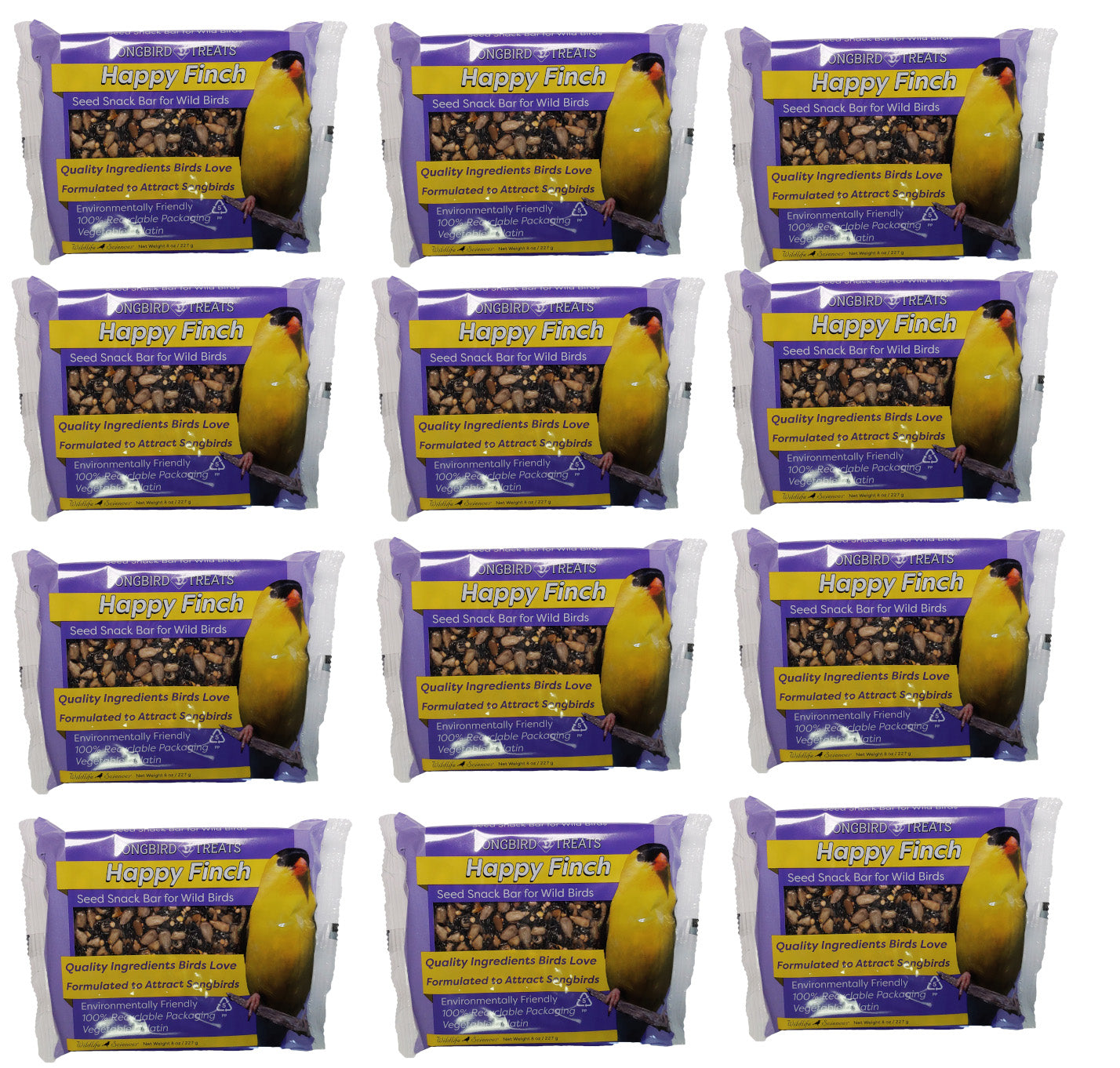 Happy Finch Seed Cake 12 Pack - 12 Seed Bars  7oz Each image 0