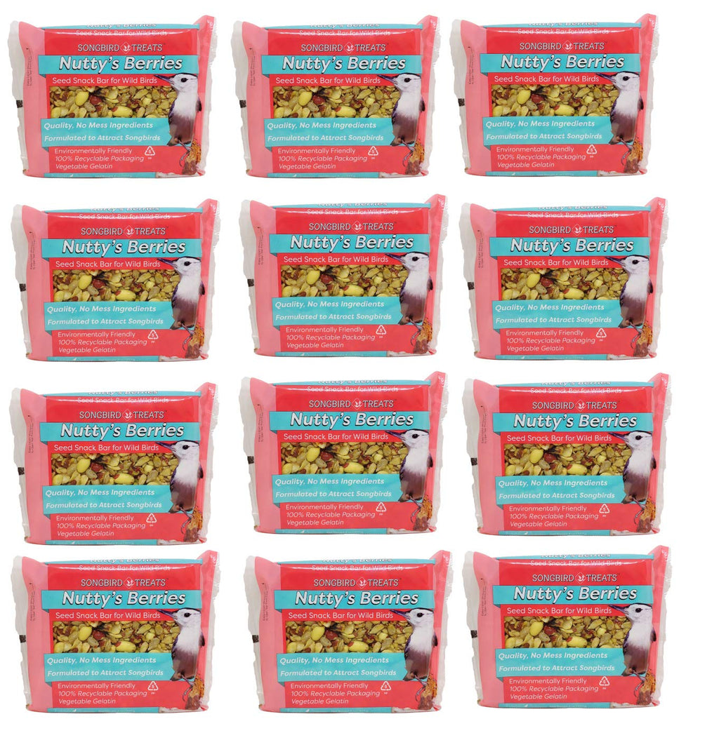 Wildlife Sciences Songbird Treats Seed Bars | 12 Pack of 8 oz Bird Seed Cakes for Wild Birds