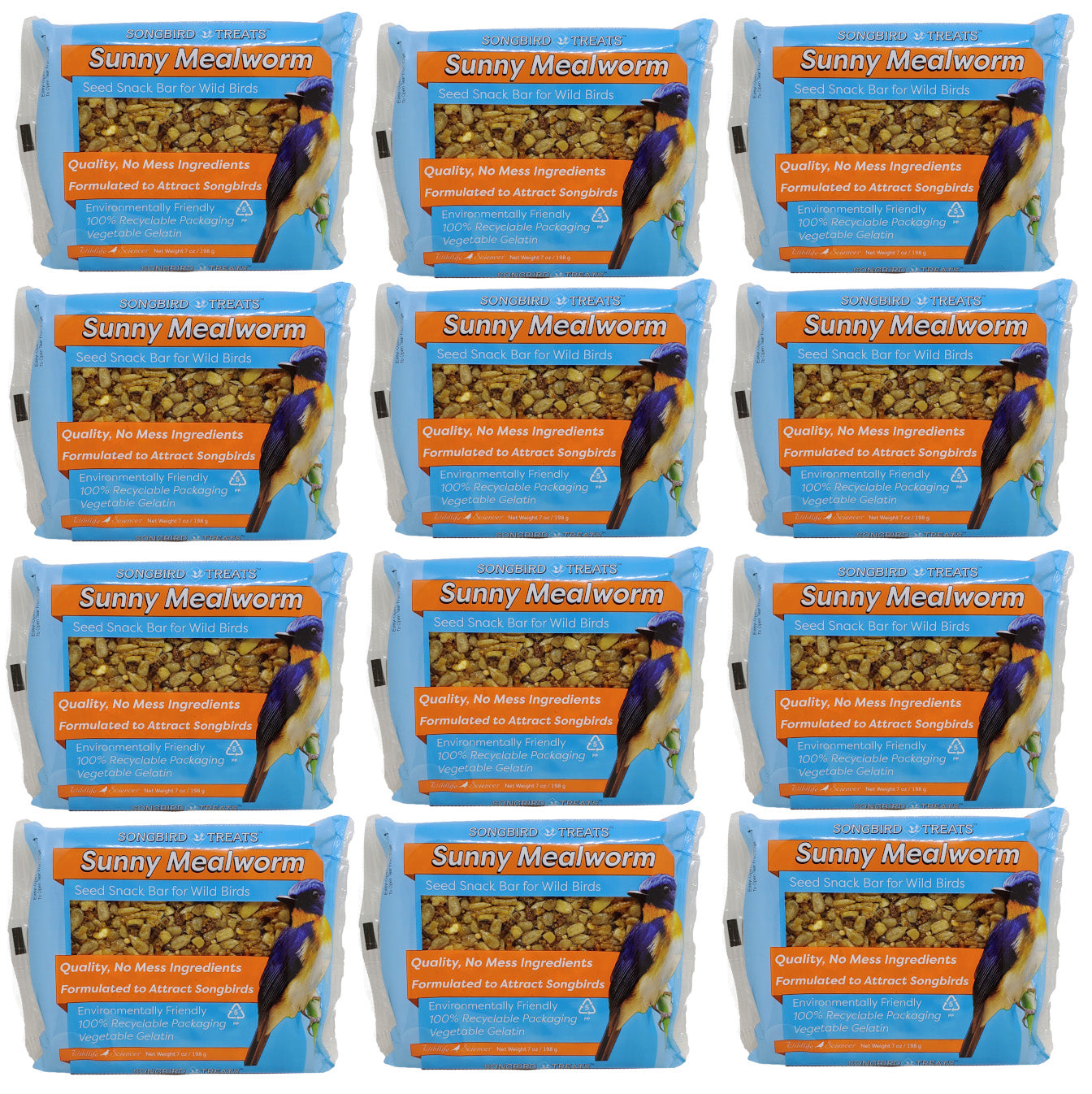 Sunny Mealworm Seed Cake 12 Pack - 12 Seed Bars  7oz Each image 0