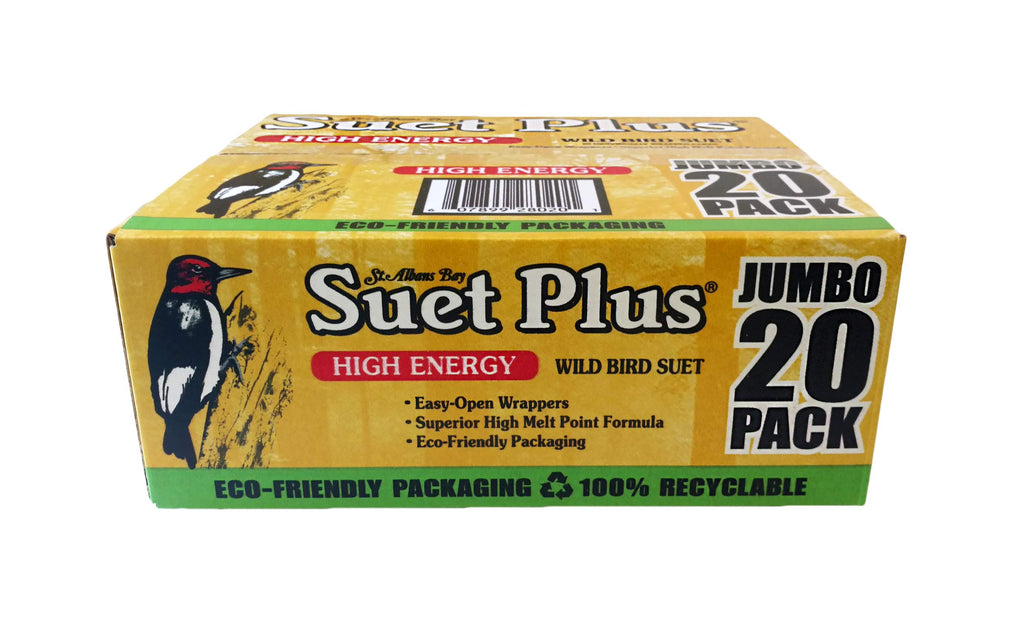 ST. Albans Bay Suet Plus High Energy Suet Cakes, 20 Pack of 11 oz. Suet Cakes for Wild Birds