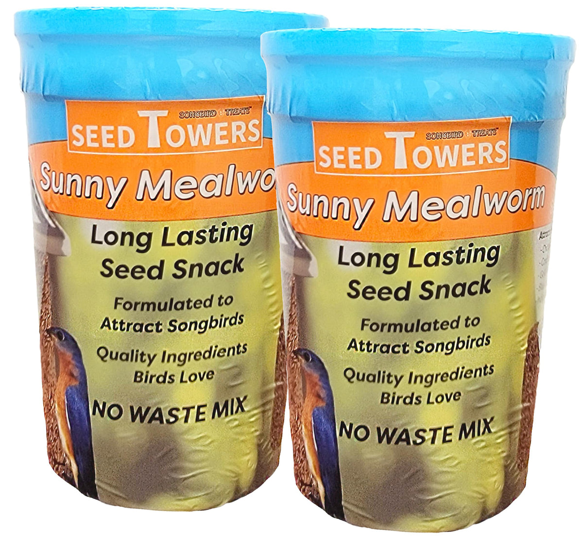 Wildlife Sciences Songbird Treats Seed Tower 2 Packs | Bundle of 2 | 1.5-2 lb Seed Log Towers for Wild Birds