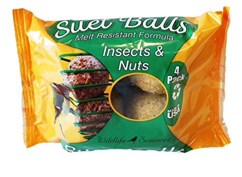 Suet Ball Feeder and Suet Ball Variety Combo Pack | Geo Pyramid Feeder with 16 Suet Balls