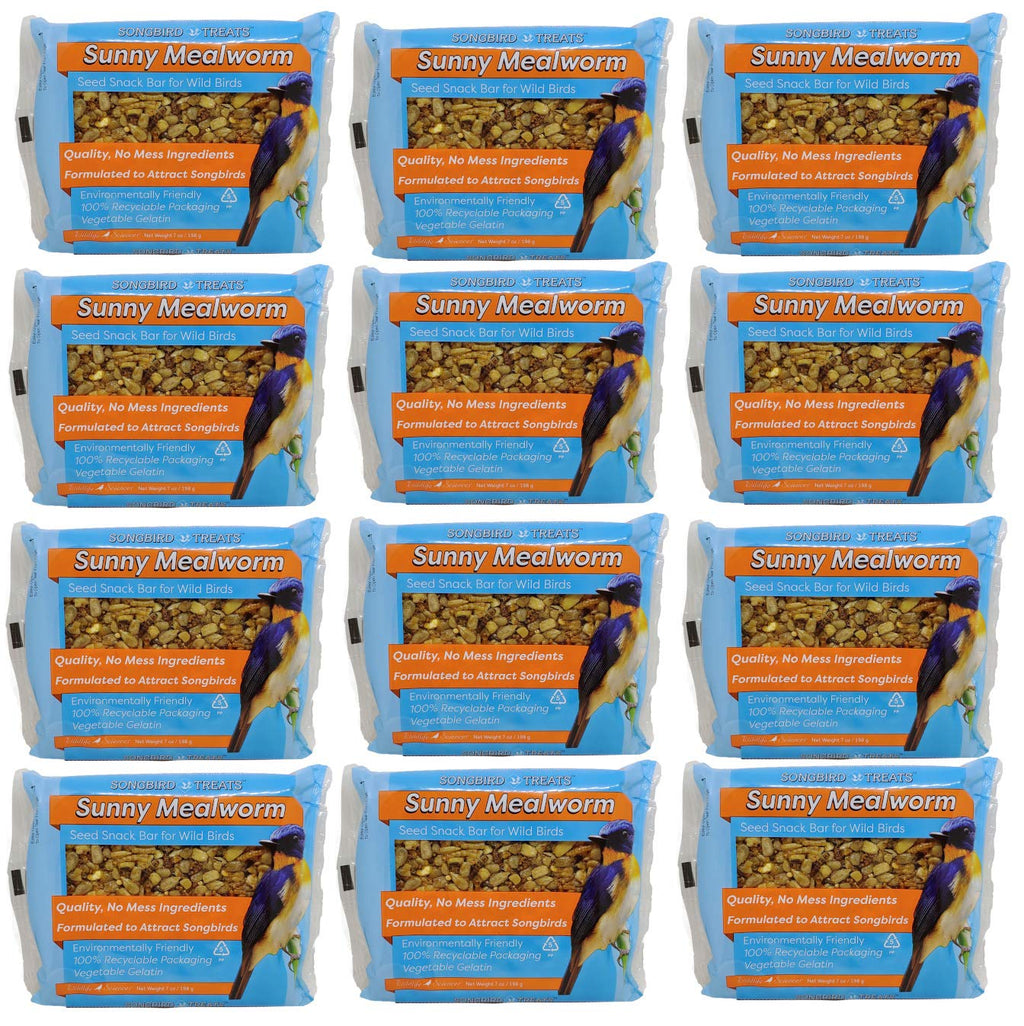 Wildlife Sciences Songbird Treats Seed Bars | 12 Pack of 8 oz Bird Seed Cakes for Wild Birds