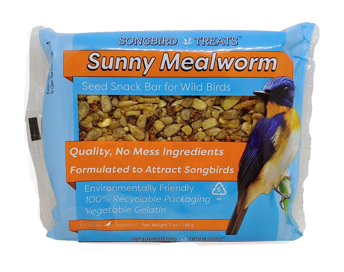 Wildlife Sciences Songbird Treats Seed Bars | 12 Pack of 8 oz Bird Seed Cakes for Wild Birds
