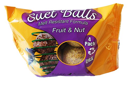 Suet Ball Feeder and Suet Ball Variety Combo Pack | Geo Pyramid Feeder with 16 Suet Balls