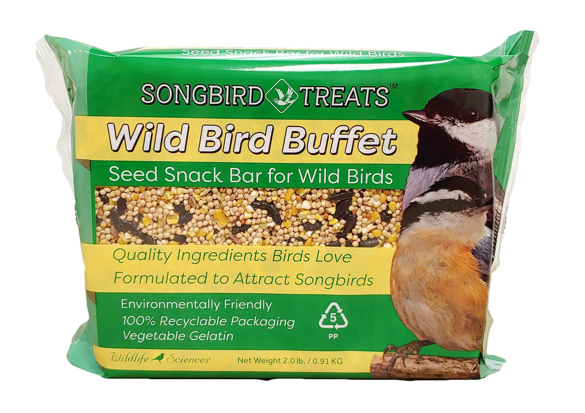 Songbird Treats Seed Bars | 8 Pack of 1.75-2 lb Bird Seed Cakes for Wild Birds