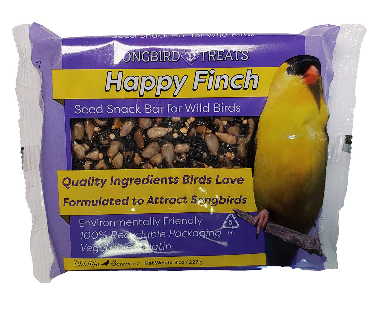 Wildlife Sciences Songbird Treats Seed Bars | 12 Pack of 8 oz Bird Seed Cakes for Wild Birds