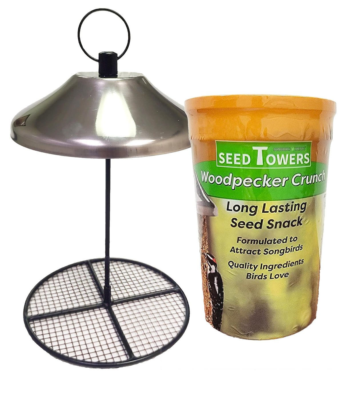 Wildlife Sciences Songbird Treats Seed Tower 2 Packs | Bundle of 2 | 1.5-2 lb Seed Log Towers for Wild Birds