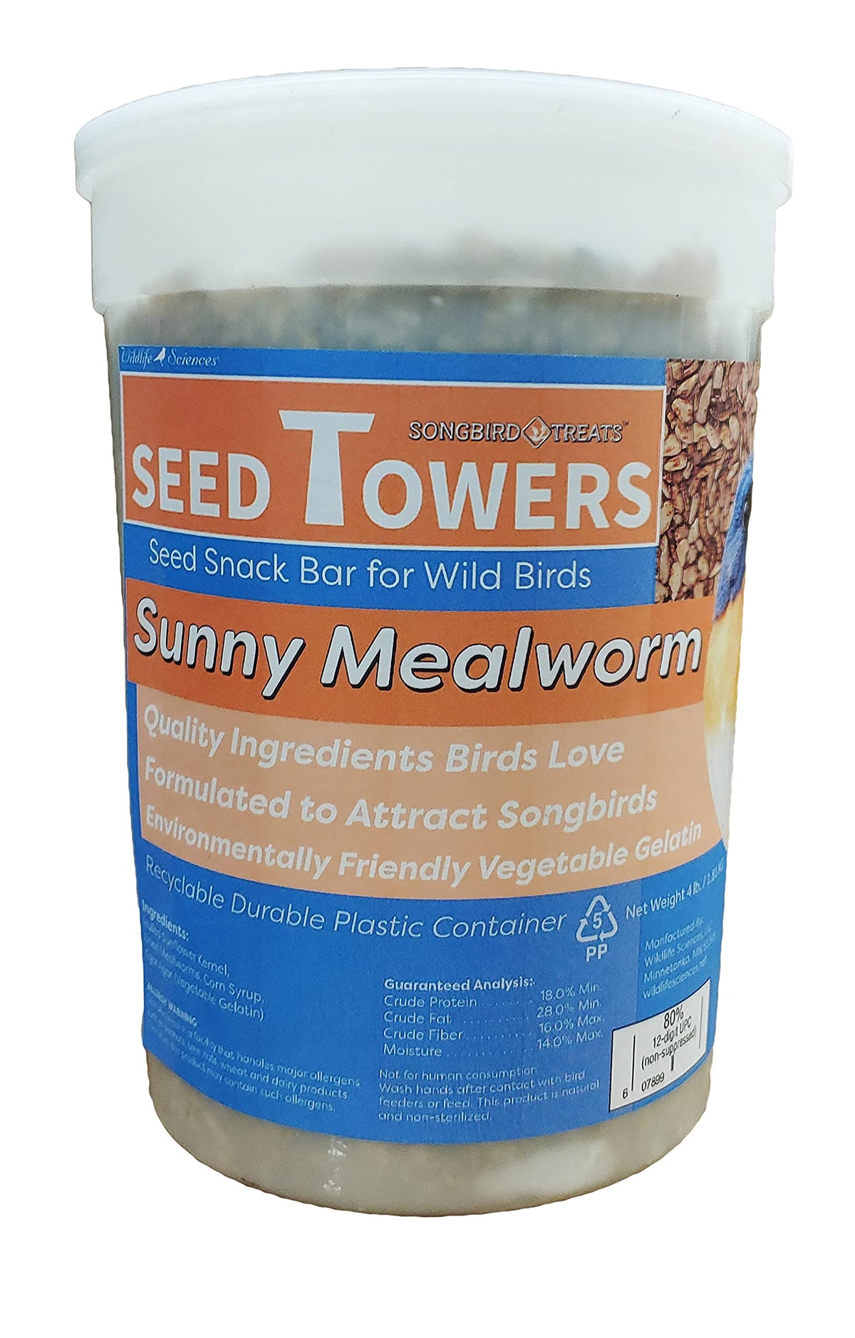 Songbird Treats Seed Tower Cylinder | 4-5 lb Large Seed Log Towers for Wild Birds