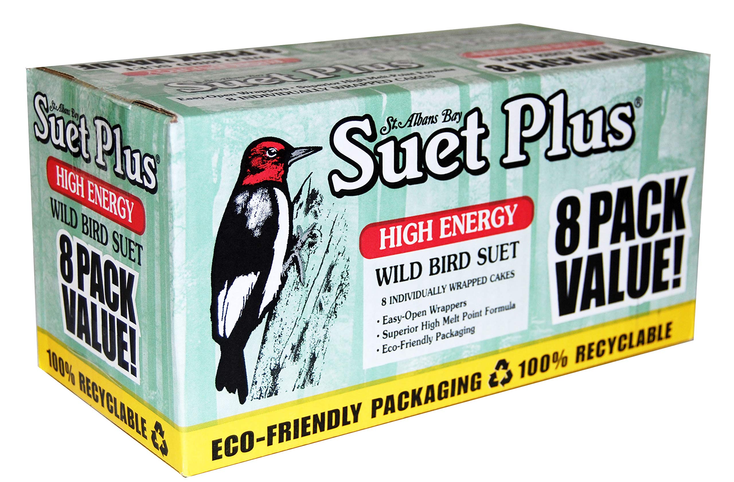 ST. ALBANS BAY SUET PLUS Suet Cake 15 Pack | 11 oz. Suet Cakes for Wild Birds|
