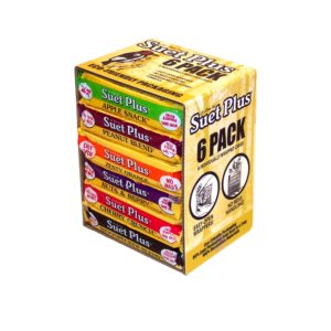 6 Pack of Suet Plus Suet cakes in a variety of flavors