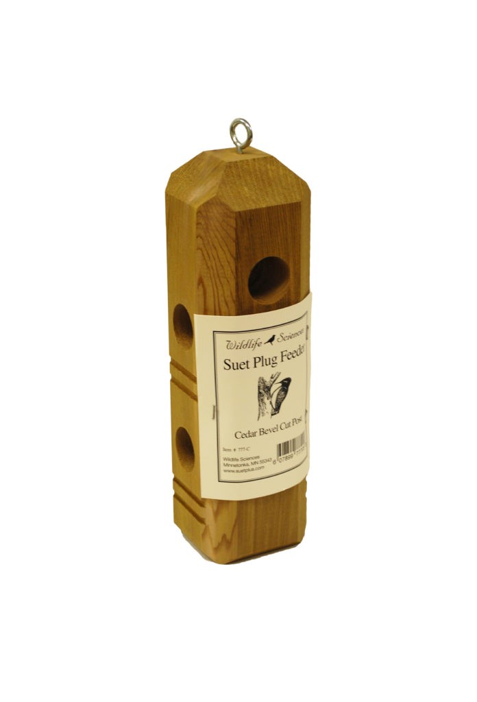 Cedar Suet Plug Feeder – Bevel Cut – FatBird