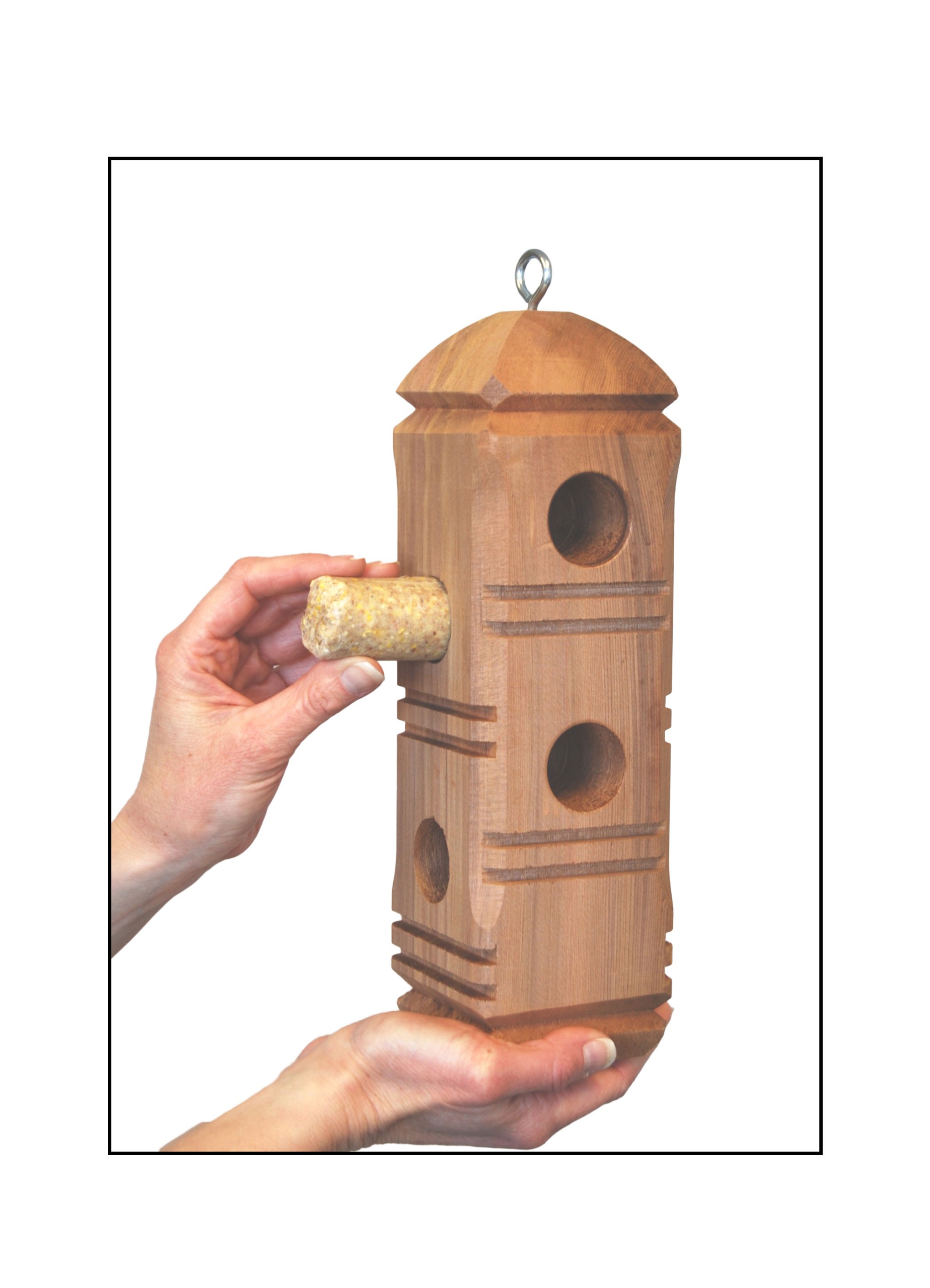 Decorative Cedar Suet Plug Feeder FatBird